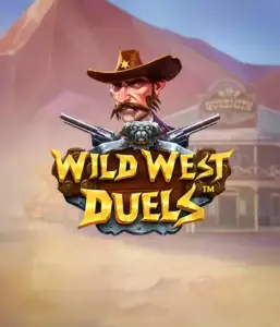  Step into the rugged world of "Wild West Duels" by Pragmatic Play, featuring a hardened gunslinger ready for a showdown. The image displays a stern cowboy with crossed pistols, framed by a desert backdrop. His intense eyes and elaborate attire embody the spirit of the Old West. The game's title is prominently featured in a striking font, complementing the adventurous theme. 